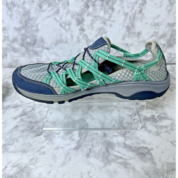 Chaco Womens Trail Shoes 10.5 Gray Teal Mesh Hiking Sneakers Adventure Outdoor‎ - Picture 9 of 16